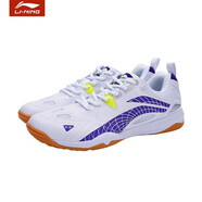 李寧（LI-NING） 李寧乒乓球鞋男鞋女同款專業(yè)防滑橡膠底耐磨抓地牢透氣運(yùn)動鞋 白/電光紫 43