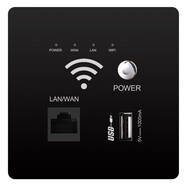 優(yōu)耐美5G1200M無(wú)線(xiàn)路由器wifi智能ap面板酒店賓館全屋套裝86型家用嵌入 4G 300M-黑色