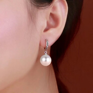 QUAMER輕奢品牌s925純銀珍珠耳環(huán)女氣質(zhì)韓國耳飾名媛長(cháng)款耳墜防過(guò)敏耳釘 車(chē)花耳扣白貝珠12mm