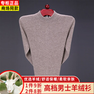 鄭爾丹斯特鄂爾多市產(chǎn)羊毛衫男半高領(lǐng)加厚毛衣中青年男士純色凈版針織打底衫 米駝 L 【175/92A】140斤-155斤