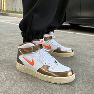 耐克（NIKE）AirForce1Mid休閑鞋2025秋冬季男鞋AF1時(shí)尚高幫板鞋緩震運動(dòng)鞋 DH5623-100/白棕 42.5