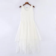 映雯小個(gè)子蕾絲內搭打底秋冬季2022新款不規則背心吊帶裙內搭蕾絲網(wǎng)紗 背心款白色 均碼