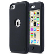 沃科博適合于蘋(píng)果iPodtouch7手機殼全防摔itouch5/6磨砂保護套硅膠硬 全黑色(itouch567)