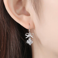 ?，敽Y(jié)流蘇銀耳環(huán)女士時尚氣質(zhì)耳墜潮流生日禮物送女朋友 蝴蝶結(jié)耳環(huán)（證書）