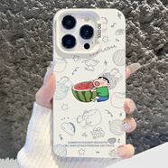 品陌榮耀70 pro手機殼保護套 榮耀60/SE卡通小新 榮耀50彩銀新款華為nova9/pro直邊防摔外殼 銀白-西瓜小新 華為nova9se/華為nova10青春版