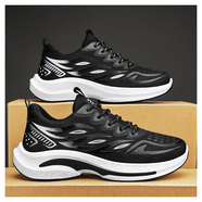 Darren Gino冬季透氣男鞋冬季2025新款青少年運動(dòng)休閑跑步鞋輕便老爹網(wǎng)面潮鞋 黑色_[耐磨名牌今年流行的軟底品牌撿漏斷碼] 42 -[適合秋季夏季秋天夏天秋夏款穿的鞋子]