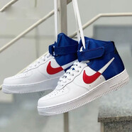 耐克（NIKE）新款男鞋 Air Force 1 小麥棕色AF1高幫運動(dòng)鞋板鞋  BQ4591-102白藍紅快船 40.5