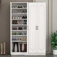 沫春 北歐鞋柜簡(jiǎn)約現代家用門(mén)口大容量歐式鞋柜多層實(shí)木鞋架 北歐風(fēng)A款 兩門(mén)120高【六層】