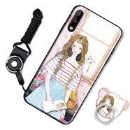 魅上 華為暢享10e 6.3英寸手機殼MED-AL00保護套硅膠全包磨砂防摔男女卡通款軟外殼 貓咪女孩 華為暢享10e