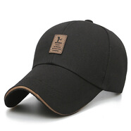 禹幕騰 帽子棒球冬季鴨舌帽男女情侶純色戶(hù)外百搭春秋太陽(yáng)帽韓版潮帽 中標黑色 均碼 55-61