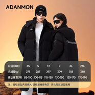愛(ài)丹蒙新款2025長(cháng)款情侶羽絨服女寬松加厚中長(cháng)款過(guò)膝裝冬季外套男女新品 女士黑色(男女同款后背有印字版 XL (170) 體重（150-170斤）