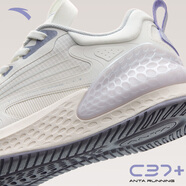 安踏（ANTA）C37+｜女鞋運(yùn)動(dòng)鞋秋季透氣舒適跳繩鞋休閑軟底跑步鞋子女 象牙白/芯片灰/淡紫灰-3 37.5 (235mm)