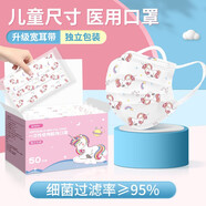 藍(lán)灣貝舒兒童款醫(yī)用外科口罩帶熔噴95%過(guò)濾小學(xué)生小朋友男孩女孩大小童2-12歲甲流流感 彩虹馬【3-13歲】?jī)和t(yī)用獨(dú)立裝【50片】