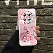 雅好（Yagoo）蘋果雪豹適用華為Mate70Pro手機殼mate60pro創(chuàng)意電鍍玻璃外殼MATE50全包防摔40高級感時尚女保護套 【粉蘋果雪豹】電鍍玻璃殼 華為 Mate70 Pro