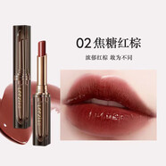 莉茲（leezi）小黑管晶透盈彩口紅保濕滋潤(rùn)鏡面唇膏顯白不易掉色沾杯禮物送女友 2#焦糖紅棕