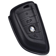 卡先生寶馬5系鑰匙套525li530li3系325LiX3X1X4X5X6刀鋒鑰匙包扣真皮套 至尊黑-單買(mǎi)鑰匙包（四鍵）