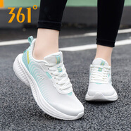 361°女鞋運(yùn)動(dòng)鞋秋季休閑鞋2025新款361°網(wǎng)面透氣跑步鞋軟底旅游鞋子 白/白淺綠-2212F 【透氣密網(wǎng)】 37 【官方正品，現(xiàn)貨速發(fā)】