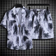 暢登（CHANGDENG）夏季沙灘套裝男襯衫三亞旅游度假男裝速干衣服海邊旅行穿搭情侶裝 c67 2XL