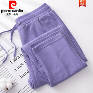 皮爾卡丹（pierre cardin）2025夏季薄款85棉直筒運動(dòng)褲女彩色衛褲春秋長(cháng)褲橙色褲子休閑簡(jiǎn)約 紫色【春秋款】 XL