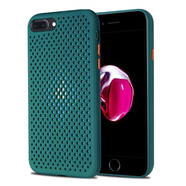 果不凡 適用蘋果7plus/8plus手機殼散熱磨砂軟殼iPhone8plus硅膠防摔保護套全包透氣 【墨綠色】-透氣散熱-磨砂防指紋 蘋果7/8-4.7英寸