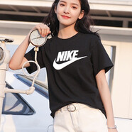 耐克（NIKE）短袖女裝夏季新款潮流休閑半袖上衣舒適圓領(lǐng)針織透氣運動(dòng)T恤 DX7907-010/黑色 XL