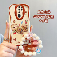 佩諾oppoa11X手機殼A11保護套透明立體公仔硅膠鏡頭全包防摔簡(jiǎn)約磨砂卡通男女款潮刺繡皮紋軟殼  【本博】COCO面包熊+手鏈 oppo A11 版本