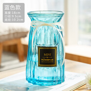 愛(ài)滿(mǎn)（AIMAN） 歐式玻璃花瓶滿(mǎn)天星透明彩色水培植物客廳裝飾擺件永生花插花瓶 浪漫天藍