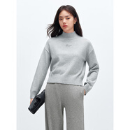 太平鳥(niǎo)女裝針織衫半高領(lǐng)針織毛衫女冬裝柔軟毛衣內(nèi)搭D 淺灰色 S