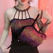 掉帶背心新款女美背吊帶歐洲站2020春夏季新款韓版時(shí)尚洋氣背心燙鉆美背吊帶打底女潮a 838紫金鉆（常規(guī)無 絨） 中碼 (120-155斤)