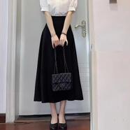 馨蘭芙曼 事業(yè)單位面試套裝女白襯衫女職業(yè)裝教師穿搭服裝式場合出行套裝 黑色裙子【A字裙】 M 建議96-110斤