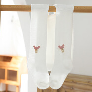 珊詩(shī)麗（SexeMara）嬰兒連褲襪春夏季薄款女童寶寶大PP連體網(wǎng)眼防蚊襪兒童打底褲外穿 白色 均碼 18-20碼/80-90cm