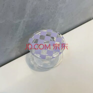 趣器具韓國ins風(fēng)異形復古油畫(huà)太陽(yáng)花笑臉手機支架伸縮氣囊黑白花朵小眾粘貼式手機殼氣墊背扣懶人指環(huán)扣 紫色格子【滴膠款】