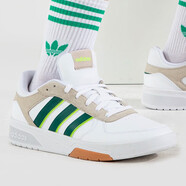 阿迪達斯 （adidas）男鞋板鞋男 2025年夏運動(dòng)鞋耐磨輕便皮面小白鞋低幫休閑鞋男 ID9661/白綠 42