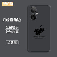 貝倫斯【配鋼化膜】oppok11x手機(jī)殼PHF110硅膠防摔全包邊微磨砂軟外殼 oppok11x【黑*楓葉】配鋼化膜
