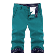 匹卡特休閑短褲男夏季新品男士短褲子夏裝潮流沙灘褲中年直筒中褲大褲衩馬褲夏天男裝 墨綠色 31碼