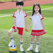 曼佳爾幼兒園園服夏裝短袖學(xué)院風(fēng)韓版兒童畢業(yè)服夏季班服套裝小學(xué)生校服 紅色女裙子套裝 吊牌160碼適合身高145-150cm
