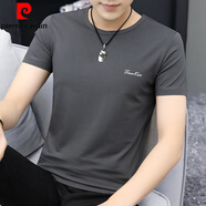 皮爾卡丹（pierre cardin）莫代爾冰絲t恤短袖男簡約衣服百搭夏季圓領(lǐng)夏裝休閑冰感半袖潮流 8817-223深灰色 XL【120-140斤】