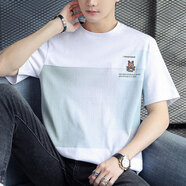 頂峰保羅（Dingfengbaoluo）短袖t恤男士夏季體恤純棉寬松薄款上衣服男款21013白色XL