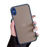菲科斯 適用蘋果11promax手機殼新款邊框撞色磨砂iPhone xs max攝像頭全包X硅膠防摔 蘋果X/XS【寶藍(lán)】膚手感/鏡頭全包/不粘手印