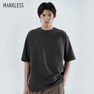 MARKLESS云梯棉t恤短袖2025新款男士透氣圓領(lǐng)寬松體恤機(jī)洗不變形TXB4673M 石墨色 XXL
