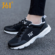 361度 女鞋跑步鞋361品牌運(yùn)動(dòng)鞋女夏季網(wǎng)面透氣跑鞋休閑鞋網(wǎng)鞋季R 黑色/361度白 35