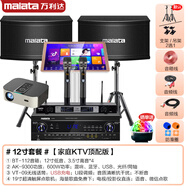 萬利達(dá)（malata）家庭ktv音響套裝智能點(diǎn)歌機(jī)數(shù)字合并功放卡包音 12寸音響套裝+2T點(diǎn)歌機(jī)+投影