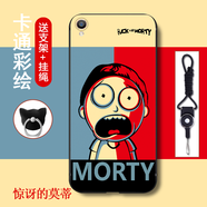 機(jī)諾基 oppor9手機(jī)殼磨砂硅膠r9m/r9tm全包防摔保護(hù)套o(hù)ppor9plus網(wǎng)紅男女漫畫軟殼 驚訝的莫蒂 oppor9/r9m【加支架+掛繩】