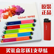 草蜢（CRICKET）原裝進(jìn)口 一次性打火機(jī)防爆家用火石砂輪打火機(jī)定制廣告LOGO訂做 熒光5支+五彩5支 附帶一支打火機(jī)-隨機(jī)色