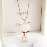 千寶萊韓國水鉆長(cháng)款毛衣鏈衣服配飾吊墜掛件水晶頸鏈鎖骨鏈項鏈飾品 06#大臉貓