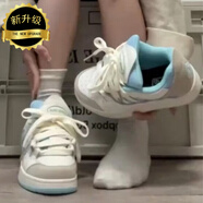 谷帝馳（GUDICHI）秋季新款面包鞋鞋子女小眾復(fù)古國潮鞋子低幫休閑鞋運(yùn)動(dòng)滑板鞋女 玉藍(lán)色 材質(zhì)升級(jí)版 37 標(biāo)準(zhǔn)碼