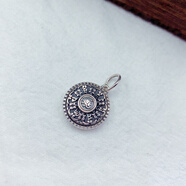 【靜黛】 S925銀六字真言吊墜藏式風(fēng)格佛珠配飾diy小項墜禮物批發(fā) 925銀