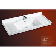 如諾單買(mǎi)一體陶瓷盆柜洗臉盆洗手盆池臺上盆臺中盆中邊盆擋水盆單左盆 1149-1.2單盆+下水+送貨樓
