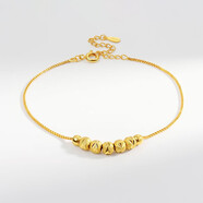 艾芙洛（APHLOVE）S999銀金五福轉(zhuǎn)運(yùn)珠項(xiàng)鏈女吊墜送女友老婆母親節(jié)520情人節(jié)禮物 手鏈金色