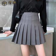 漫佩 新款百褶裙半身裙裙子ins超紅學(xué)生高腰顯瘦遮肉A字JK裙子 灰色 (有安全) S 81-90斤